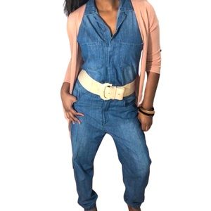 Streetwear Sleeveless Snap Button Up Denim Romper